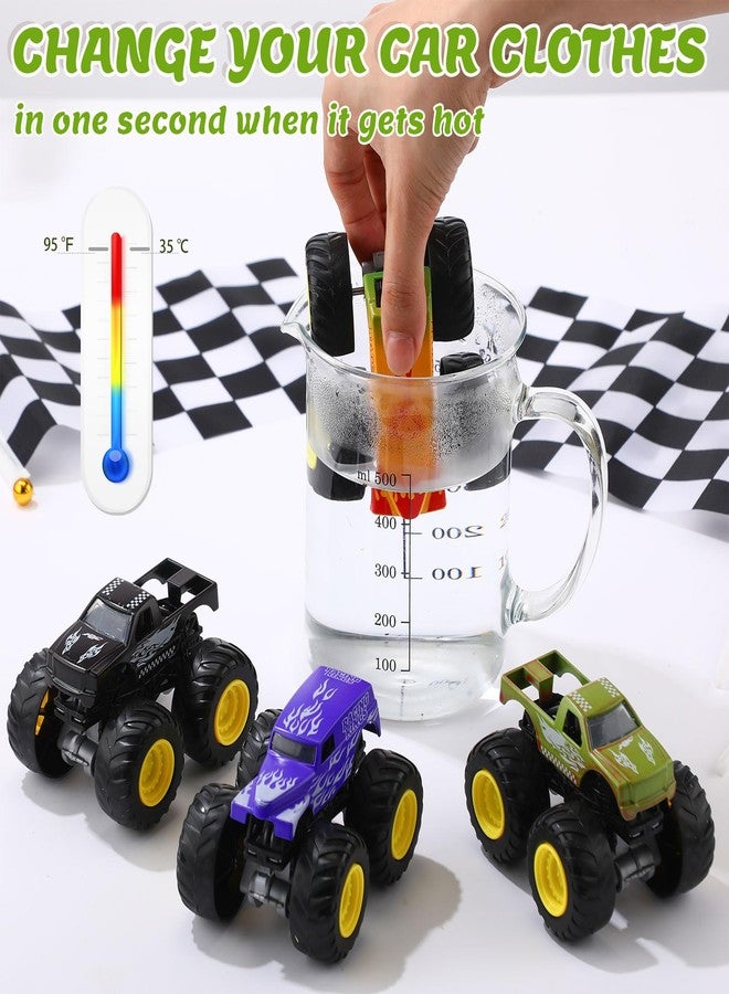 Wovnet 4 Pcs Color Changing Car Bath Toys 1: 43 Kids Truck Mold Water Table Toys Toddlers Baby Bathtub Shifters Vehicles Truck for Child Valentine's Day Change Pool Gift Party Prizes Favors - Image 4